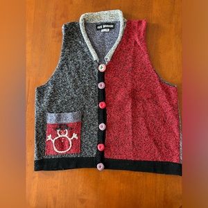Vintage Ani Barri Christmas vest. 100% cotton . Size Medium.